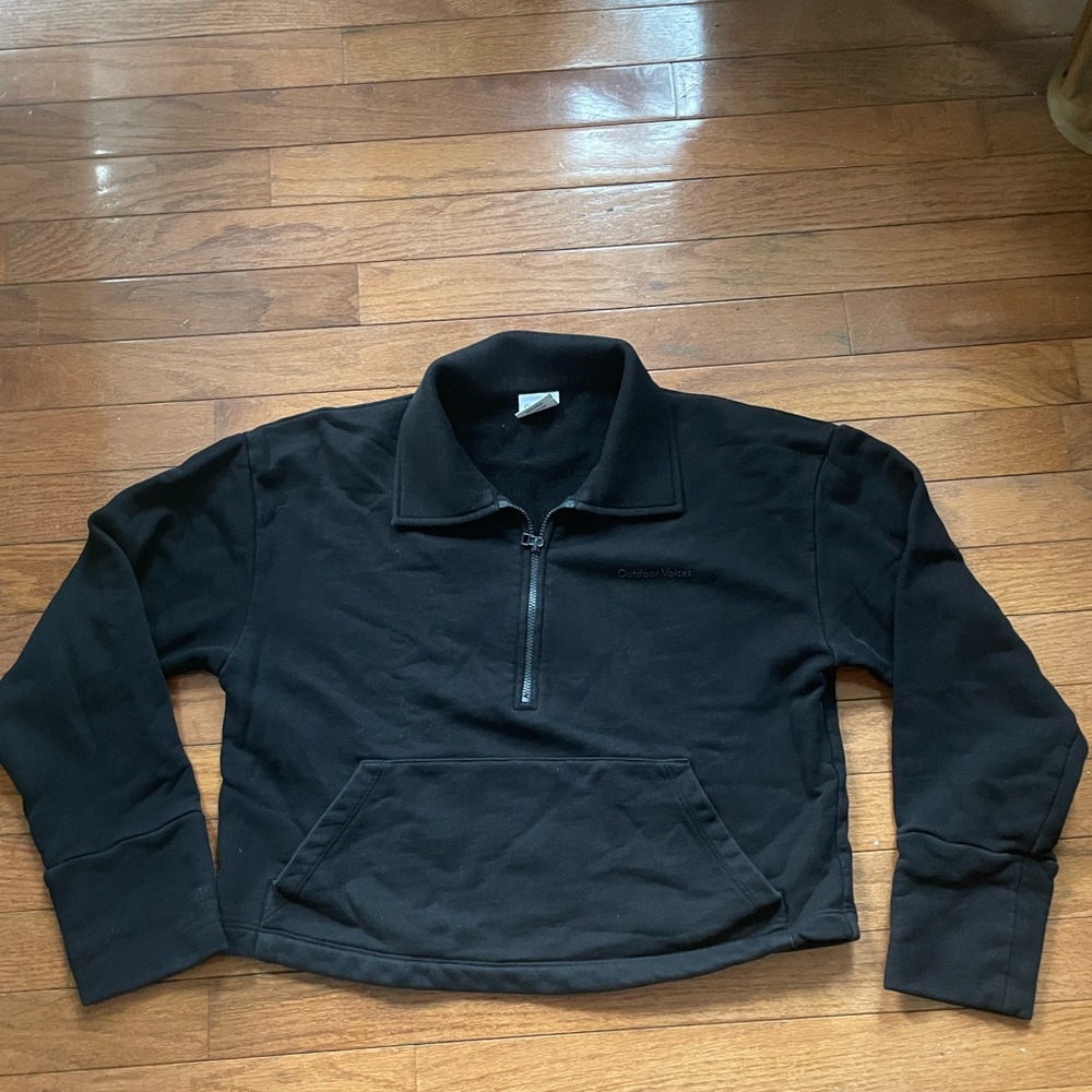 Outdoor Voices collared half zip cropped sweatshirt